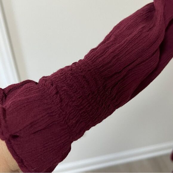 Free People Mohave A Line Swing Mini Dress XS Plum Oversized Deep V Back - Picture 12 of 16